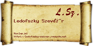 Ledofszky Szevér névjegykártya